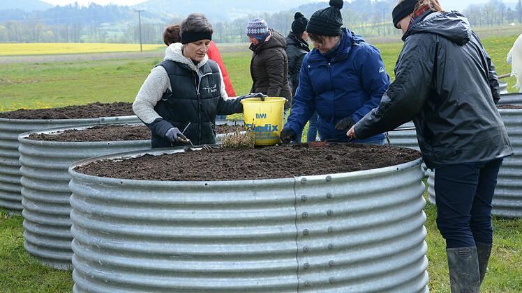 Praxisstunde für Gartenbau im Hausgarten Foto: Dagmar Besand