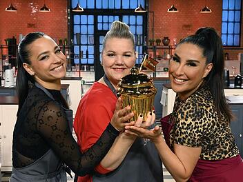 Im Finale von "Das große Promibacken" kämpften sie um den Sieg, von links: Amiry Aly, Manuela Wisbeck und Senna Gammour.