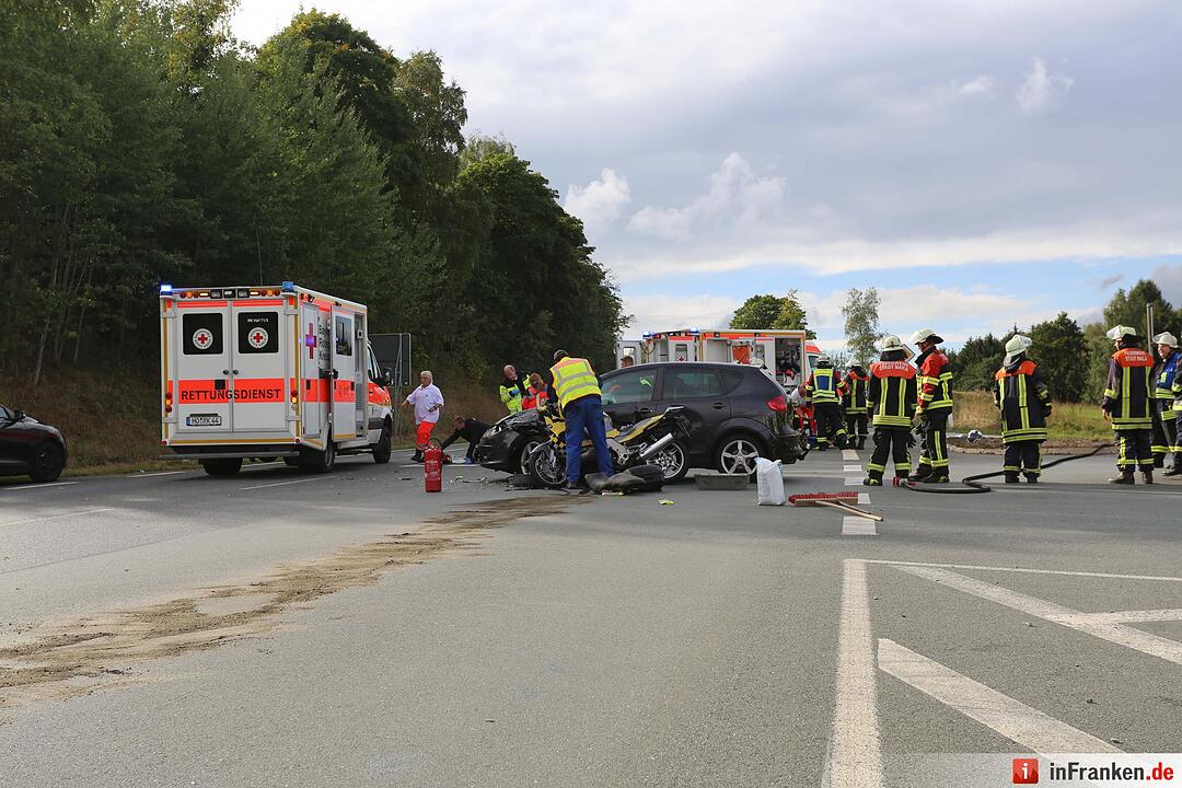 Schwerer Motorradunfall bei Naila