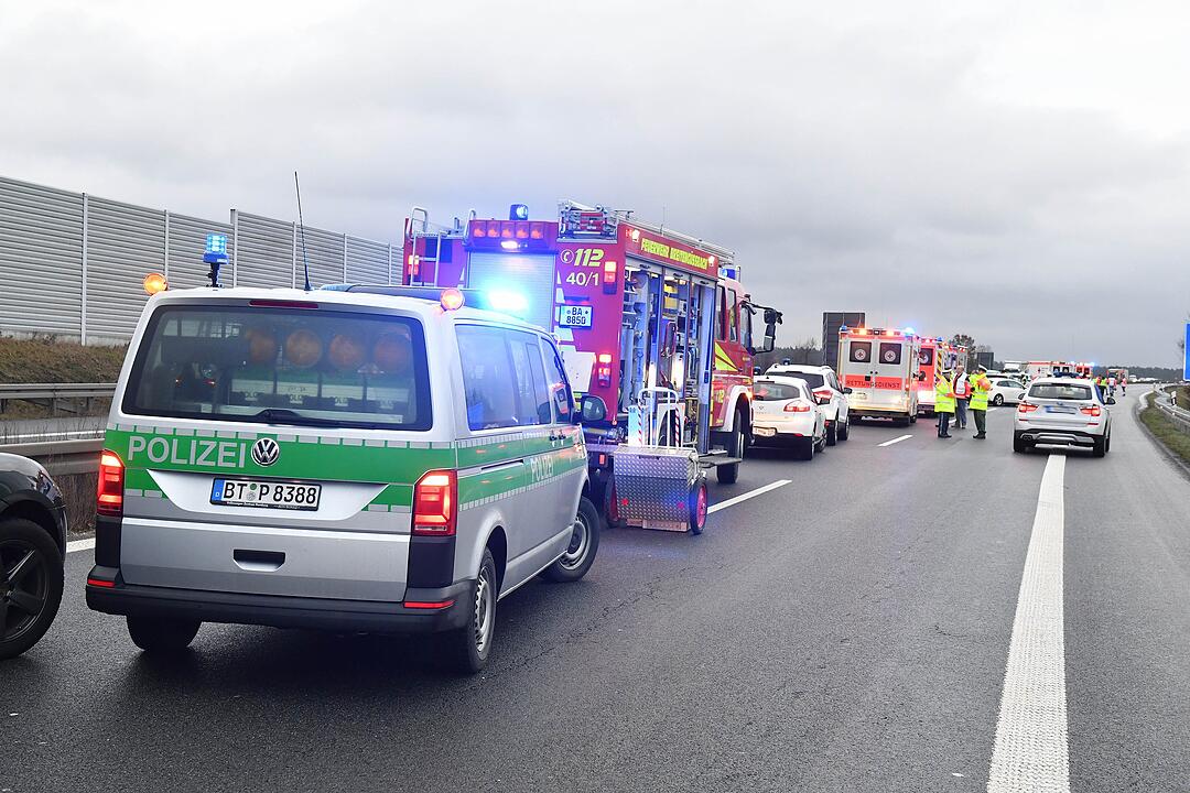 Massenunfall auf der A73 bei Breitengüßbach