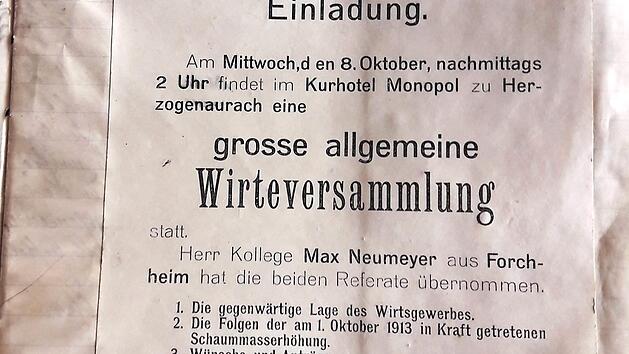 Die Wirte wussten ihren Einfluss zu nutzen. Gemeinsam wurden die Forderungen geplant, wie Dokumente aus der Vergangenheit best&auml;tigen. Repro: Klaus-Peter G&auml;belein