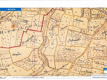 Eine alte Karte des Megalithgel&auml;ndes bayrische Vermessungsverwaltung