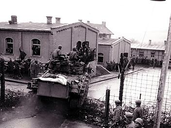 Die Befreiung des Gefangenenlagers Hammelburg durch US-Truppen am 6. April 1945.  Foto: Archiv Josef Kirchner
