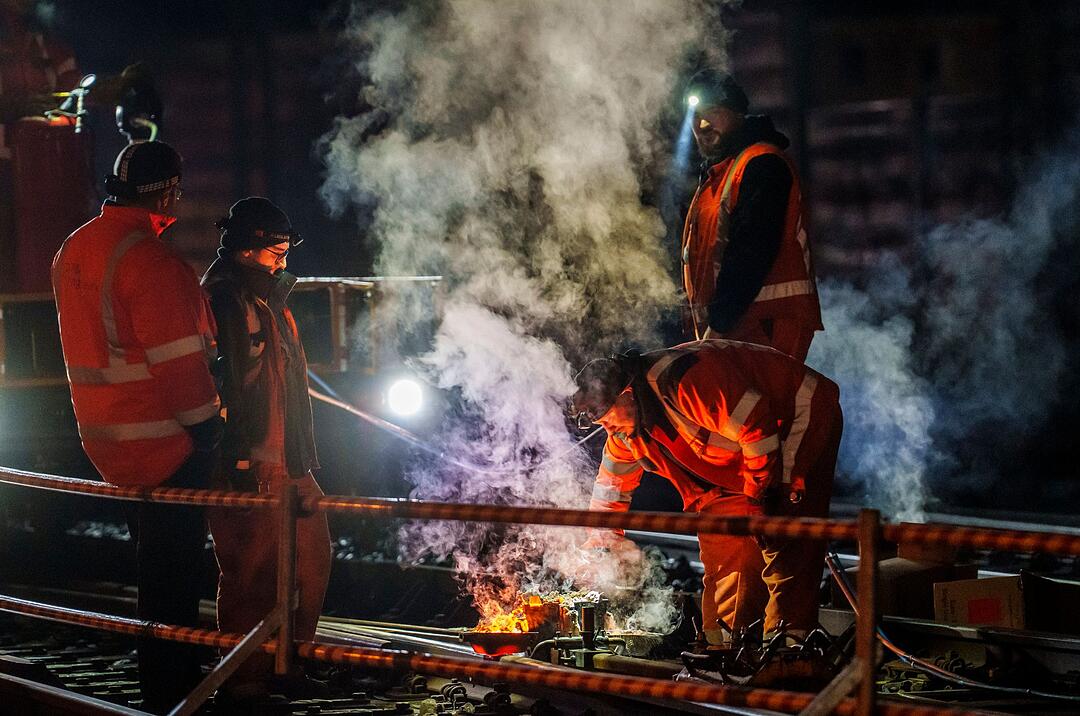 Weichenst&ouml;rung wird beseitig in Frankfurt