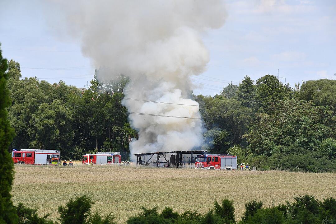 Scheunenbrand bei Memmelsdorf im Landkreis Bamberg