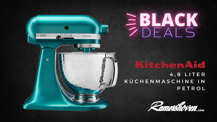 Die KitchenAid Limited Edition Hammered Petrol ist nicht nur optisch ein Hingucker. Der 300 Watt starke Motor steht für Robustheit und Ausdauer.