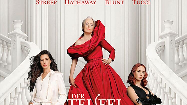 In "Der Teufel tr&auml;gt Prada 2" wirken alle Stars mit, die auch schon vor 20 Jahren im Vorg&auml;ngerfilm zu sehen waren. Im Bild, von links: Anne Hathaway, Meryl Streep, Stanley Tucci und Emily Blunt.