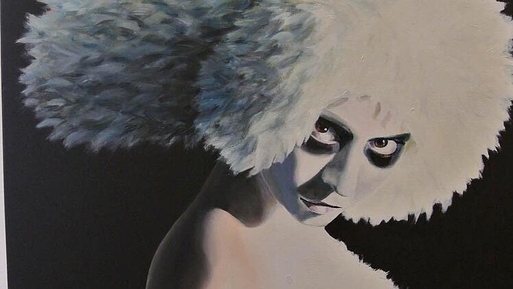 Öl und Acryl auf Leinwand: Susanne Memmert ist mit mehreren sehr interessanten Werken vertreten. Foto: Brigitte Krause