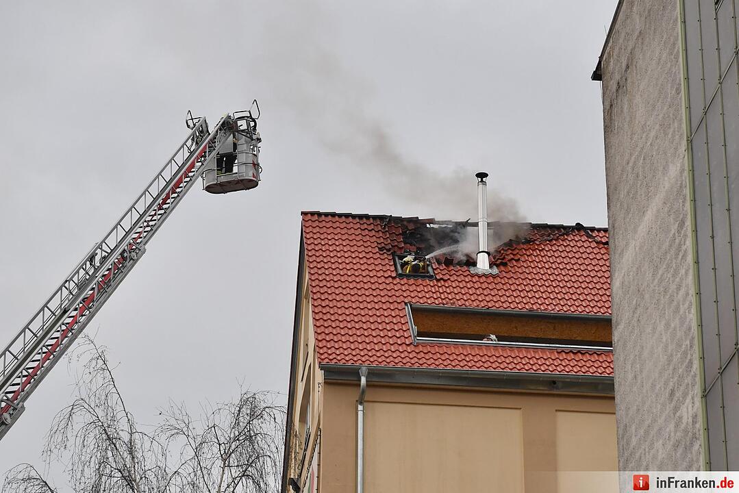 Dachstuhlbrand in der Geisfelder Straße in Bamberg