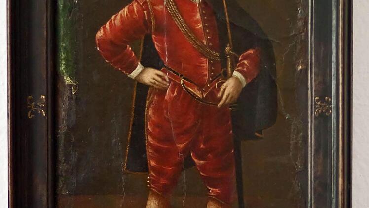 Johann Casimir im Alter von 33 Jahren, datiert 1597, Peter Sengelaub (1558 bis 1622), Tempera und Harzoel auf Pergament, doubliert auf SperrholzFoto: Jochen Berger