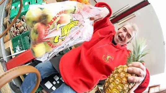 Die Obstkörbe bei Klaus Philipp sind in diesem Jahr ohne Bananen.