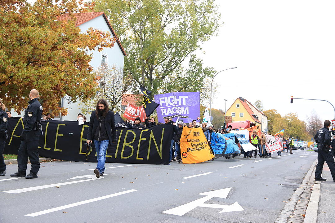 Linke Demo gegen Balkanzentrum Bamberg