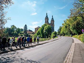 Der Weg führte an Vierzehnheiligen vorbei zum Aussichtspunkt Hohe Eller.