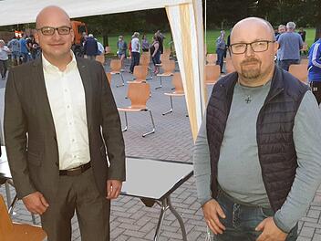 Ortssprecher des Stadtteils Burghausen bleibt Mario Schmitt (rechts).  Bürgermeister Michael Kastl (links) gratulierte. Foto: Dieter Britz