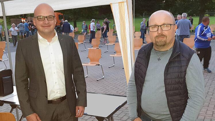 Ortssprecher des Stadtteils Burghausen bleibt Mario Schmitt (rechts).  Bürgermeister Michael Kastl (links) gratulierte. Foto: Dieter Britz