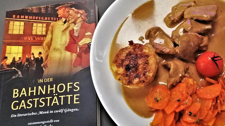 Literarische Menü: Das vorgestellte Buch und Schweinegeschnetzeltes mit Möhrengemüse. Sigismund von Dobschütz