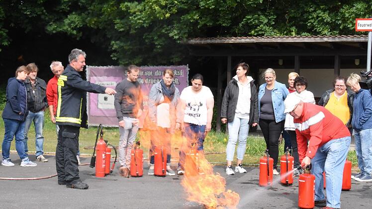 Das untere der Flamme muss anvisiert werden.
