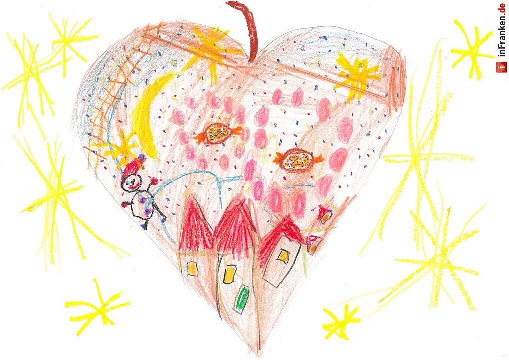 Selbstgemalte Weihnachtsbilder von Kindern aus Franken 2016