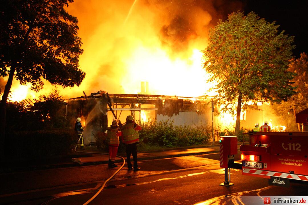 Großbrand zerstört Kindergarten in Kulmbach