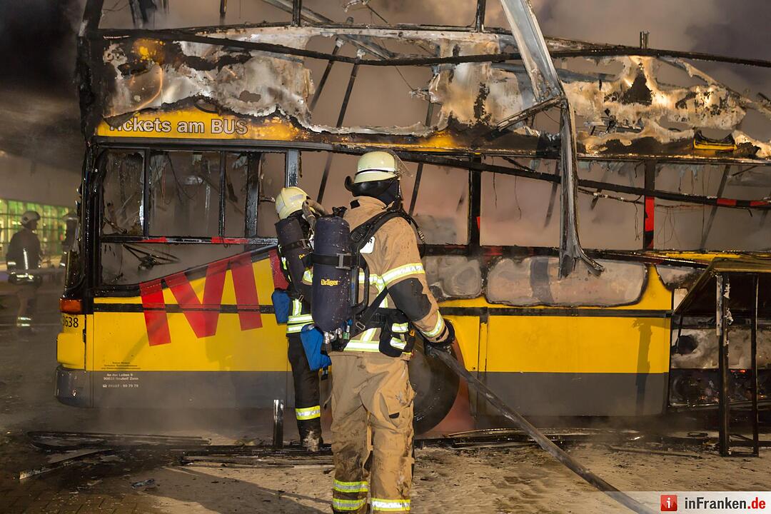 Erste Bilder: Mehrere Busse stehen in Vollbrand