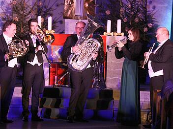 Das Blechbläserquintett Harmonic Brass aus München spielte in der Brückenauer Stadtpfarrkiche. Foto: Thomas Dill