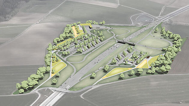 Geplante Rastst&auml;tte "Coburger Land" an der A73.