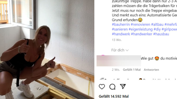 Sandra Janina von VIP-"Are You The One" begeistert als Heimwerkerin