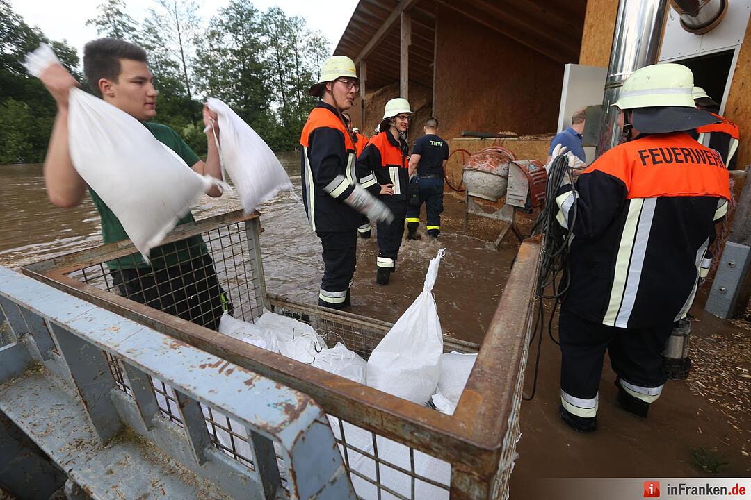 Schweres Hochwasser in Teilen Unterfrankens