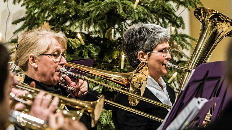 Der Posaunenchor St. Moriz spielte unter Leitung von Peter Stenglein Bläsermusik aus alter und neuer Zeit. Foto: Jochen Berger