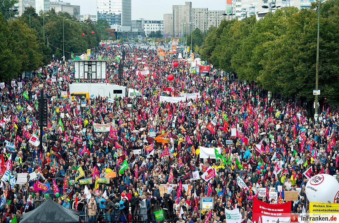 Demonstration gegen die Handelsabkommen
