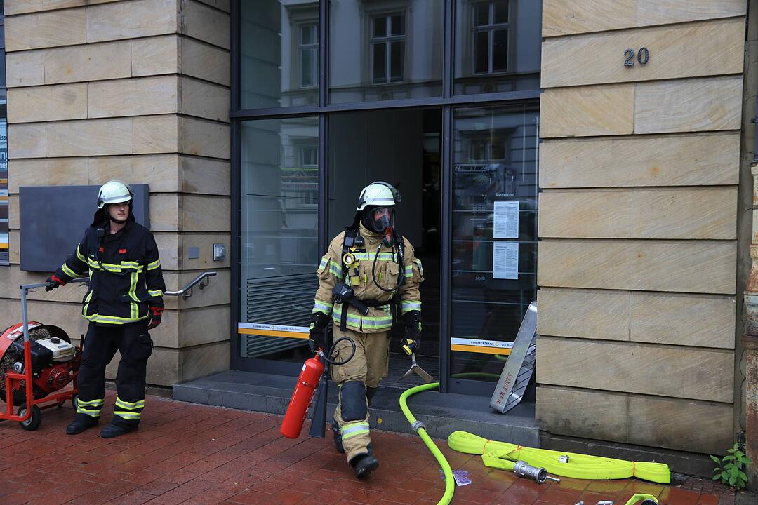 Bamberg: Feuer in der Innenstadt - Brand in Bankfiliale