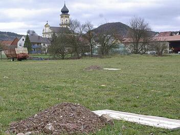 Ein Wiesengrundstück zwischen Langendorf und seiner historischen Mühle - mit Aussicht auf den Kirchturm (Foto) - wird Stellplatz für vier Wohnmobile, wozu allerdings noch die Meinung der Bürger einzuholen ist. Foto: Winfried Ehling