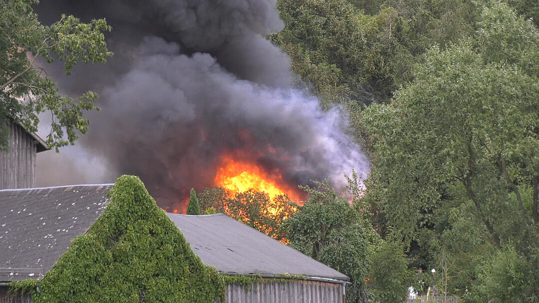 Brand auf Bauernhof in Unterkotzau