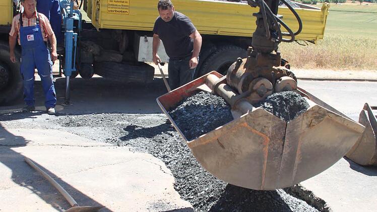 Die Baustelle Röthenstraße in Schwarzach.