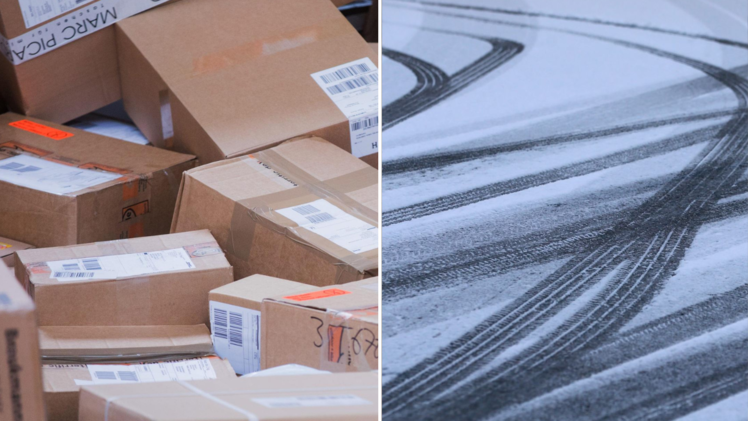 Paketbote kracht in Baum