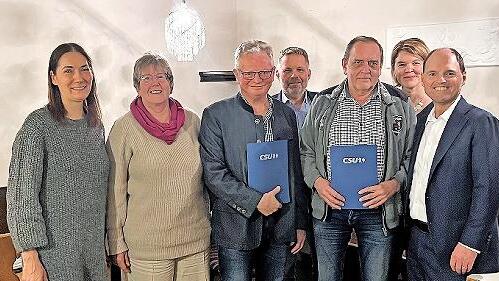 Bei der CSU Kunreuth/Weingarts standen Ehrungen sowie die Wahl des Vorstands an (v.&nbsp;l.): Irina Adelmann, Michaela Engelhardt, Gerhard Kaul, Edwin Rank, Thomas Siebenhaar, Sandra Schmitt und Michael Hofmann.