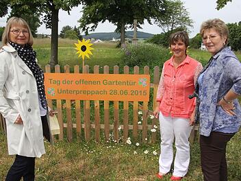 Die Zweite Vorsitzende des OGV Unterpreppach, Gisela Gütlein, Vorsitzende Irmgard Hau und Organisationsleiterin Maria Florschütz (von links) sind besonders bei den Vorbereitungen eingespannt. Sie hoffen auf viele Helfer beim Aufbau für den "Tag der offenen Gartentür",