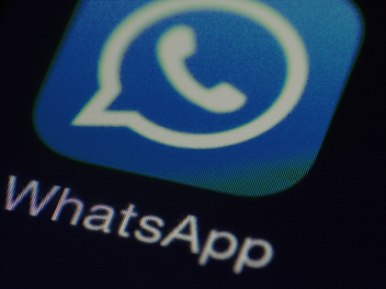 Blaues WhatsApp-Logo