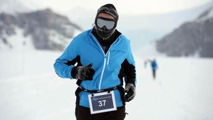 Jürgen Schuster aus Forchheim war der Marathonlauf in der Antarktis ein einmaliges Erlebnis auf einem der exotischsten Kontinente der Welt.  Fotos: Mike King