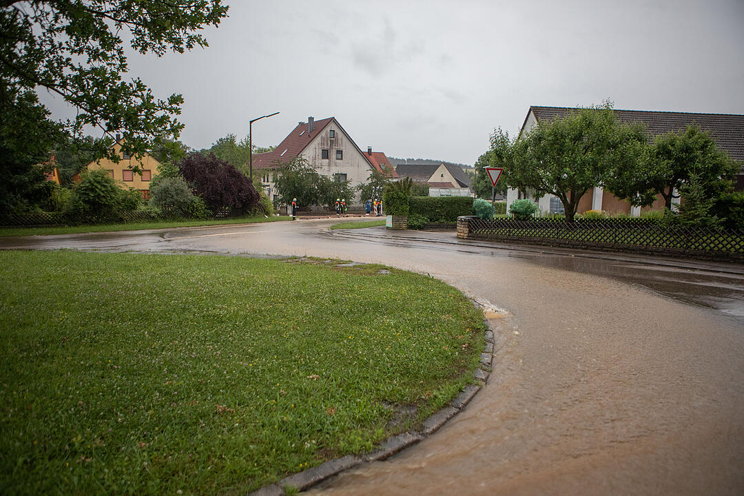 Gewitter: Wassermassen überfluten Landkreis Ansbach