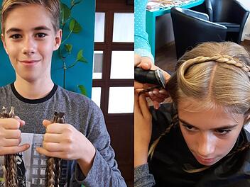 Der heute zwölfjährige Adrian spendete seine Haarpracht schwer kranken Kindern mit Haarausfall. Foto: privat/Jutta Günter