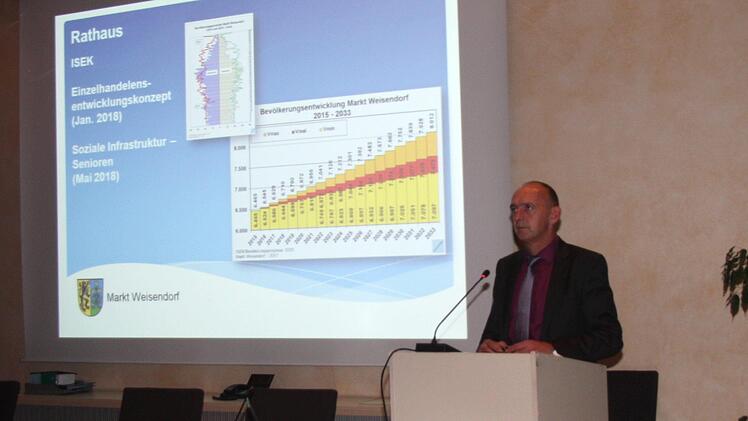 Bürgermeister Heinrich Süß bei der BürgerversammlungRichard Sänger