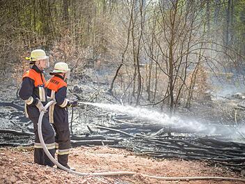 In der Nähe der A3 in Unterfranken ist es am Ostermontag zu einem Waldbrand gekommen. Foto: Benedict Rottmann