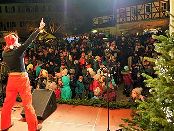 Ein bisschen wie beim Altstadtfest: Sängerin Pia heizt die Menge auf.  Foto: Birgit Jentsch