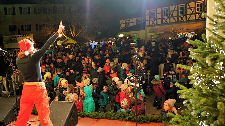Ein bisschen wie beim Altstadtfest: Sängerin Pia heizt die Menge auf.  Foto: Birgit Jentsch