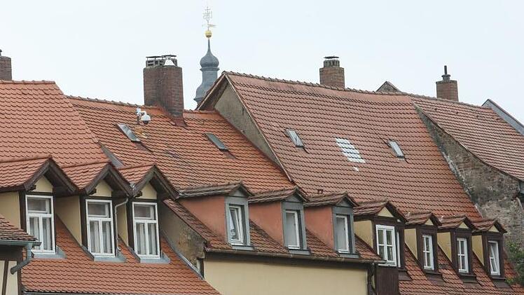 Dachlandschaft in Kleinvenedig. Von hier aus filmt die Kamera Richtung Leinritt. Die Live-Übertragung der Leinrittszenerie gefällt nicht allen.  Foto: Barbara Herbst