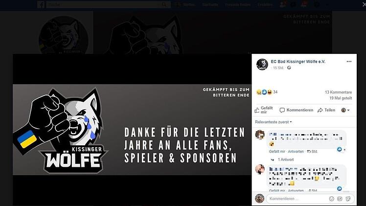 Feierabend bei den Kissinger W&ouml;lfen.  Bildnachweis: Screenshot Facebook-Seite Kissinger W&ouml;lfe