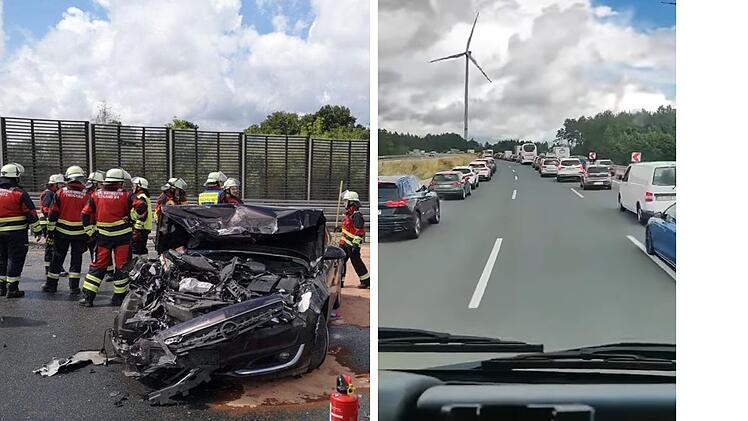 A9 bei Trocknau: Feuerwehr-Video zeigt bis auf eine Ausnahme "perfekte Rettungsgasse" nach Unfall