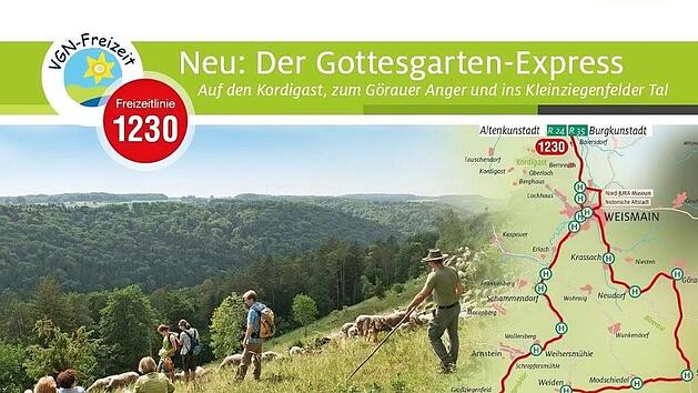 Mit der VGN-Freizeitlinie 1230 lassen sich bequem die sch&ouml;nsten Seiten des Fr&auml;nkischen Juras entdecken.  Foto: LRA