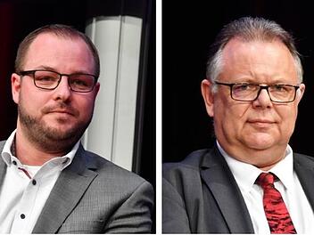 Landratswahl in Coburg: Sebastian Straubel (CSU, links) und Martin Stingl (SPD) stehen sich bei der Stichwahl am 10. Februar gegenüber.Fotos: Ronald Rinklef/Archiv